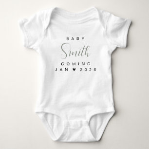 Baby Announcement Reveal Name Surname Family Bodysuit
