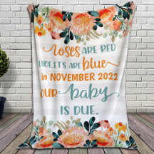 Baby Announcement Roses Are Red, Violets Are Blue 