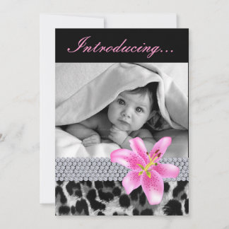 Baby Announcement Shower Leopard Lily Flower