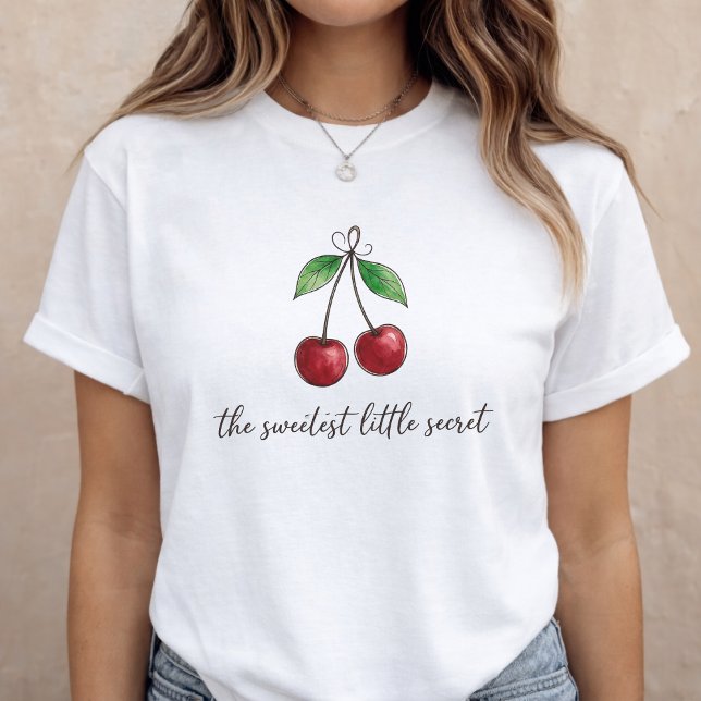 Baby Announcement Sweet Cherry Pregnancy Reveal T-Shirt (Creator Uploaded)