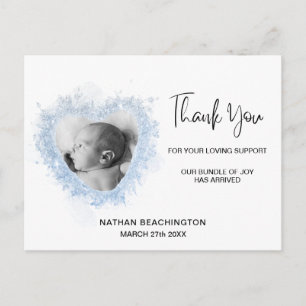 *~* Baby Announcement - Thank you Heart Postcard
