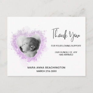 *~* Baby Announcement + Thank you Heart Postcard