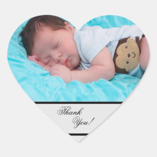 Baby Announcement Thank You Heart Sticker