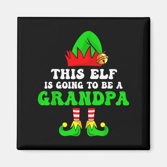 Baby Announcement Xmas Tee This Elf Is Going To Be Magnet (Front)