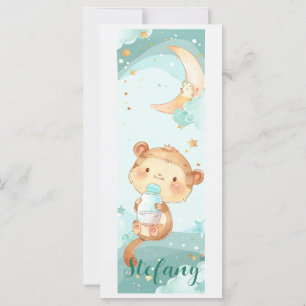 Baby Anteater Watercolor Personalised Bookmark Card