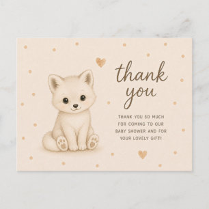 Baby Arctic Fox Baby Shower Thank You Postcard