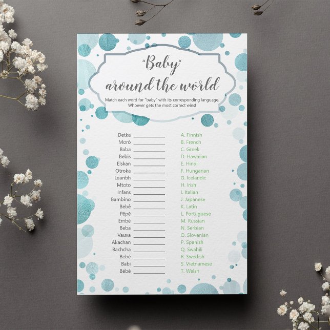 "Baby around the world" Blue Baby Boy Shower Game (Creator Uploaded)