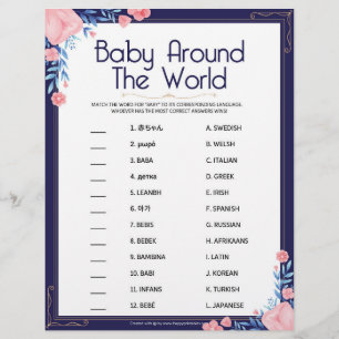 Baby Around The World [Floral Frame] Custom Letterhead
