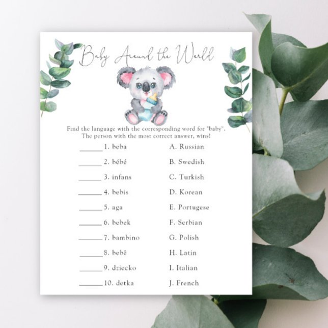 Baby Around the world - Koala Baby Shower (Creator Uploaded)