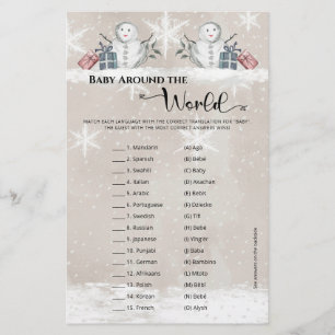 Baby Around the World Snowman Baby Shower
