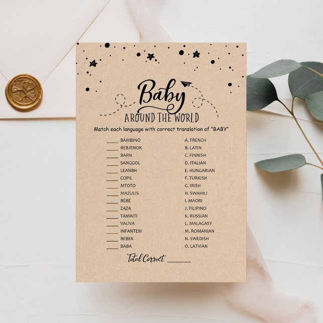 Baby Around the World withAnswers Baby Shower Card (Creator Uploaded)