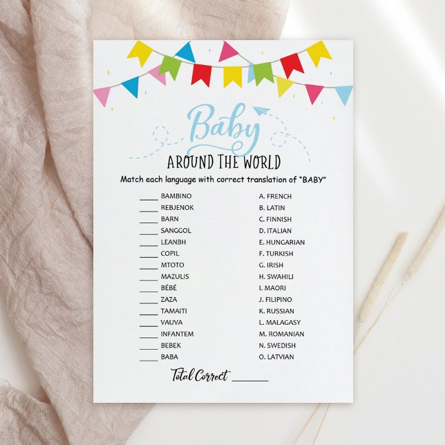 Baby Around the World withAnswers Baby Shower Card (Creator Uploaded)