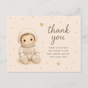 Baby Astronaut Baby Shower Thank You Postcard