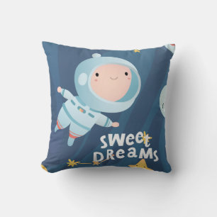 Baby Astronaut (boy) Sweet Dreams Throw Pillow
