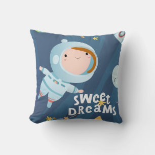 Baby Astronaut (girl) Sweet Dreams Throw Pillow