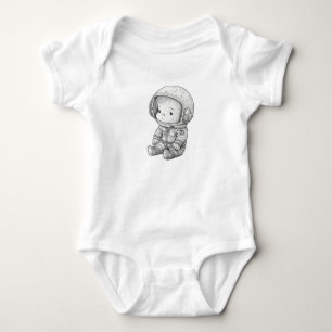 Baby astronaut illustration baby bodysuit