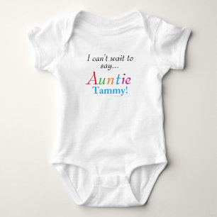 Baby Auntie Personalised Name Fun Infant Shirt