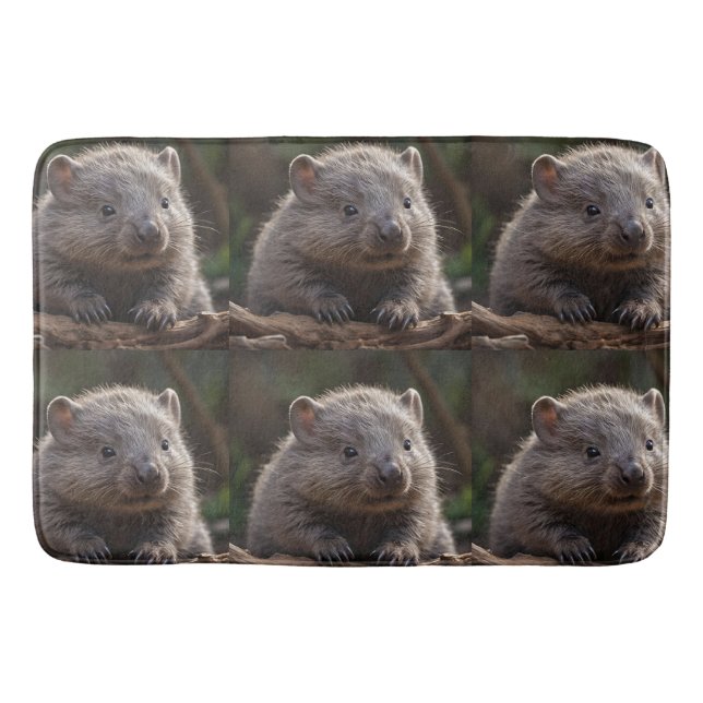 Baby Australian Wombat, Bath Mat (Front)