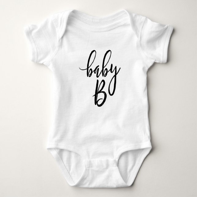 Baby B Black Handwritten Script Bodysuit (Front)