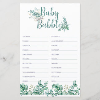 Baby Babble Greenery Baby Shower