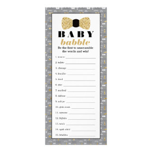 Baby Babbly Word Scramble Game, Bow Tie Rack Card