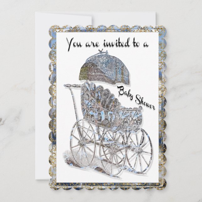 Baby Baby Baby Shower Invitation (Front)