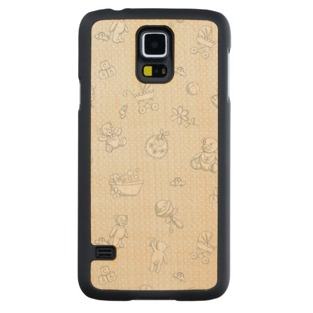 Baby background carved maple galaxy s5 case (Back)
