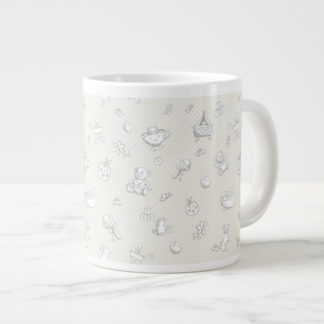 Baby background large coffee mug (Front Right)