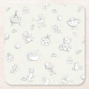 Baby background square paper coaster