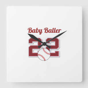 Baby baller baseball wall clock for baby nursery.