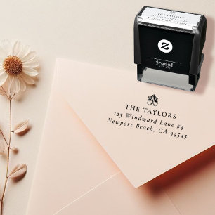 Baby Ballerina Shoes Family Name & Return Address Self-inking Stamp