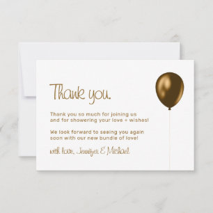 Baby Balloon Bronze Gold Thank You