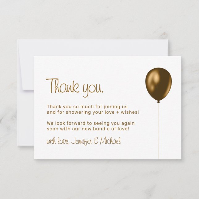 Baby Balloon Bronze Gold Thank You (Front)