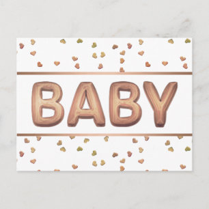 Baby Balloon Elegant Rose Gold Baby Shower Postcard