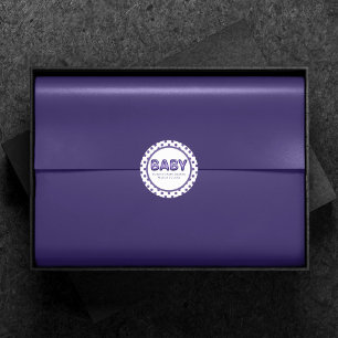 Baby Balloon   Royal Violet Purple Baby Shower Classic Round Sticker