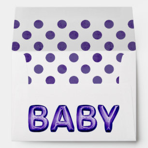 Baby Balloon   Royal Violet Purple Baby Shower Envelope
