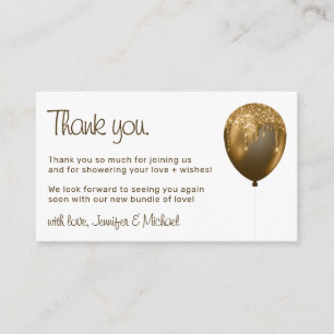 Baby Balloon Sparkles Glitz Thank You Enclosure Card