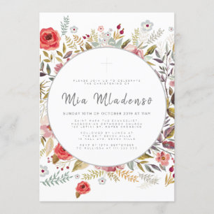 Baby Baptism Announcement Invitation