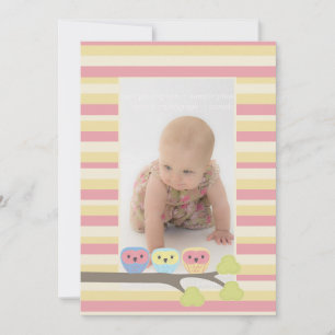 Baby Baptism Christening Cute Owls Photo Invite