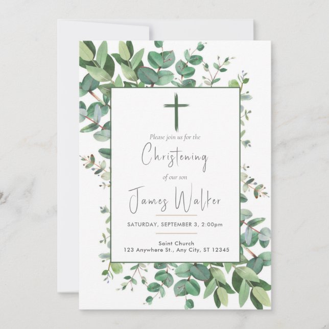 Baby Baptism Christening Invitation (Front)