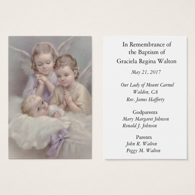 Baby Baptismal Remembrance Keepsake Personalise (Front & Back)