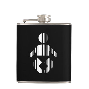 BABY BAR CODE Toddler Barcode Pattern Design Hip Flask
