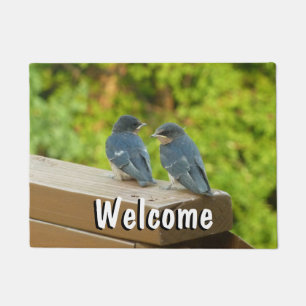 Baby Barn Swallows Nature Bird Photography Doormat
