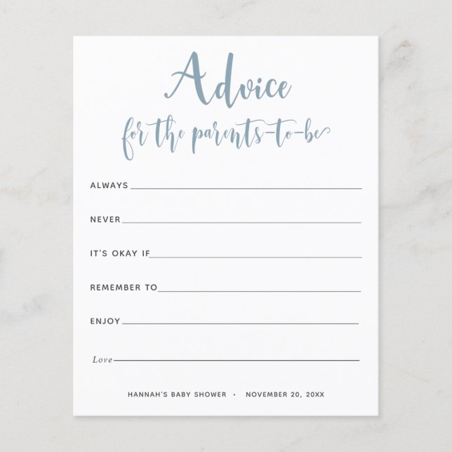 Baby Bash Advice for the Parents-to-Be (Front)