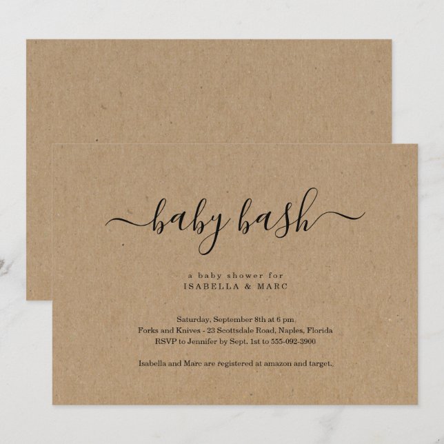 Baby Bash Baby Shower Invitation (Front/Back)