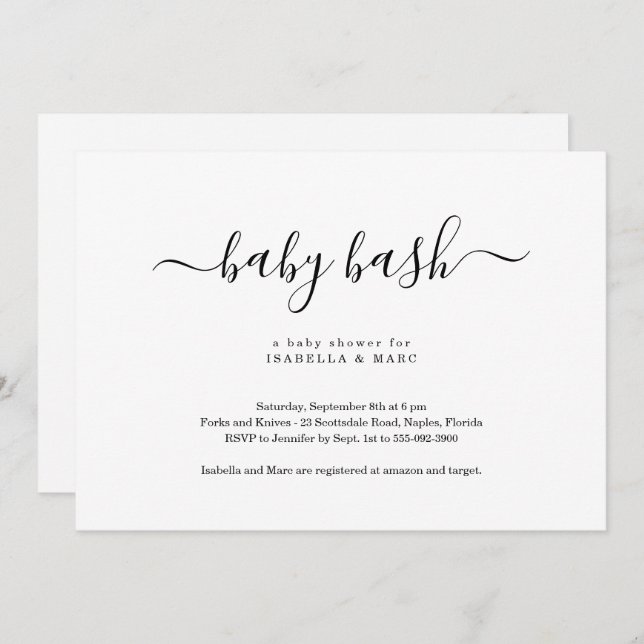 Baby Bash Baby Shower Invitation (Front/Back)