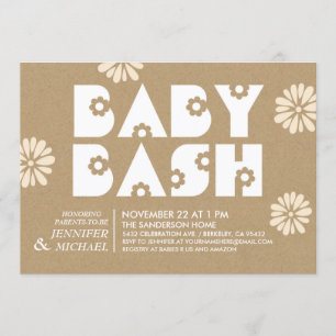 Baby Bash Baby Shower Invitations Kraft Paper v1