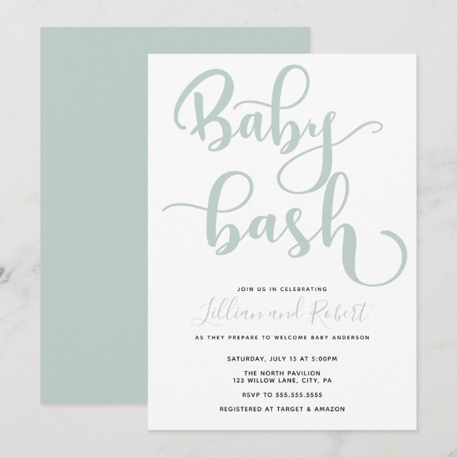 Baby Bash Couples Baby Shower Invitation (Front/Back)
