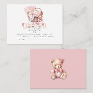 Baby Basket Floral Baby Shower Diaper raffle Enclosure Card