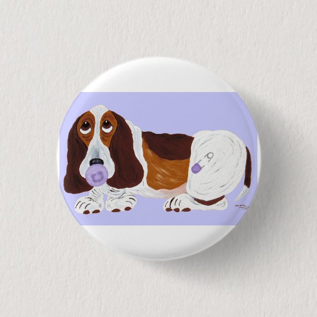 Baby Basset Hound  3 Cm Round Badge (Front)